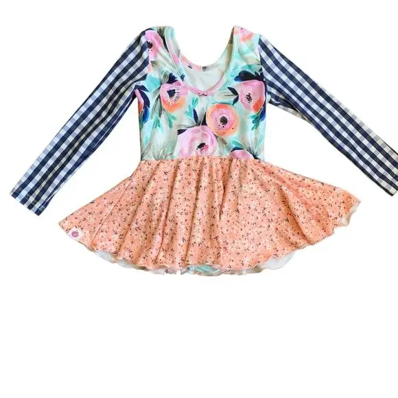 Cheeky Plum Floral and Checkered Dress - Picture 4 of 9